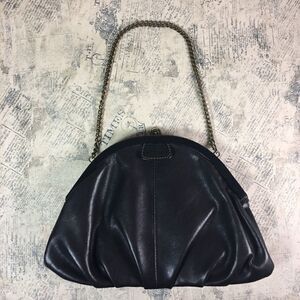 Fossil Vintage Leather Handbag Gold Chain Handle Shoulder Bag Y2K Purse
